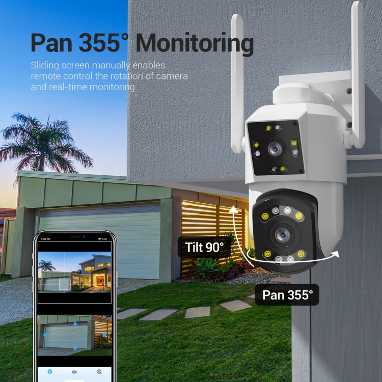 ESCAM PT210 2x3MP Dual Lens Dual Screen Monitor WiFi Camera Support Two-way Voice & Motion Detection & Cloud Storage, PT210 ESCAM PT210 2x3MP Dual Lens Dual Screen Monitor WiFi Camera Support Two-way Voice & Motion Detection & Cloud Storage, PT210